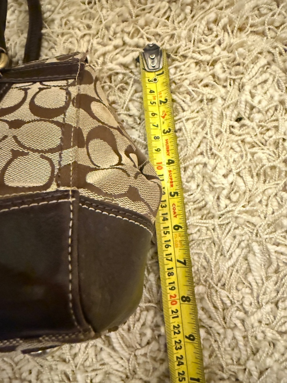 Coach Hampton Signature C Tan/Brown Canvas Carryall Satchel 11062 Y2K - Picture 11 of 16